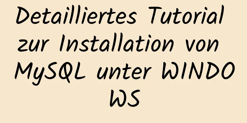 Detailliertes Tutorial zur Installation von MySQL unter WINDOWS