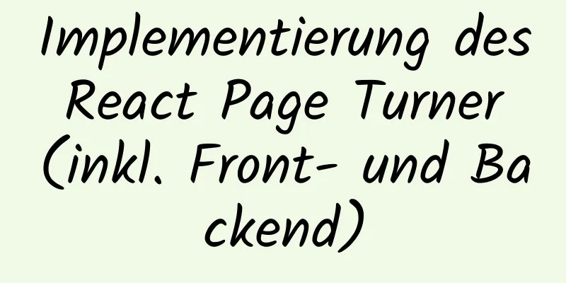 Implementierung des React Page Turner (inkl. Front- und Backend)