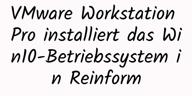 VMware Workstation Pro installiert das Win10-Betriebssystem in Reinform