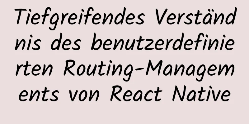 Tiefgreifendes Verständnis des benutzerdefinierten Routing-Managements von React Native