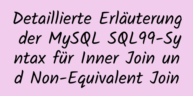 Detaillierte Erläuterung der MySQL SQL99-Syntax für Inner Join und Non-Equivalent Join