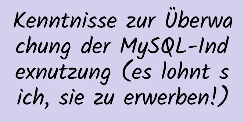 Kenntnisse zur Überwachung der MySQL-Indexnutzung (es lohnt sich, sie zu erwerben!)