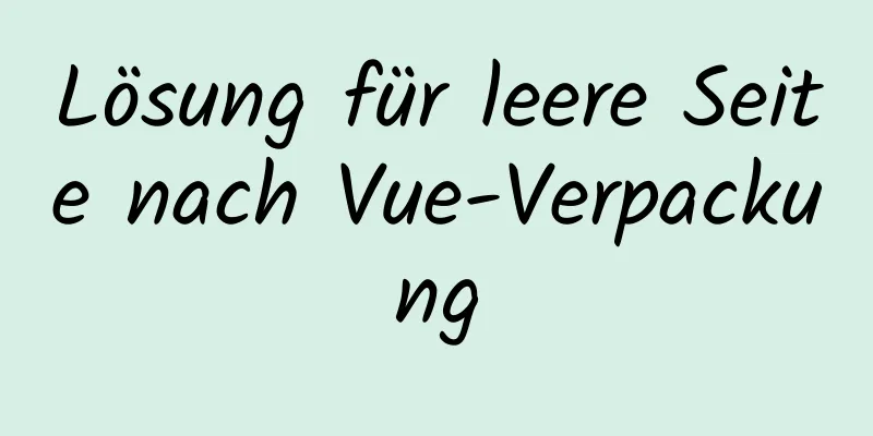 Lösung für leere Seite nach Vue-Verpackung