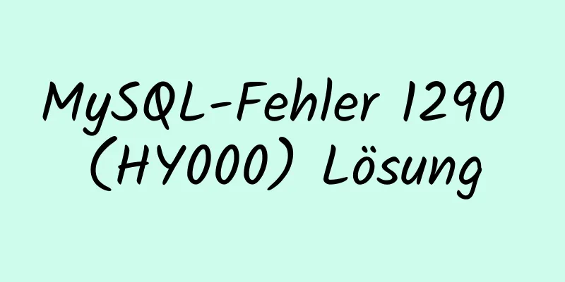 MySQL-Fehler 1290 (HY000) Lösung