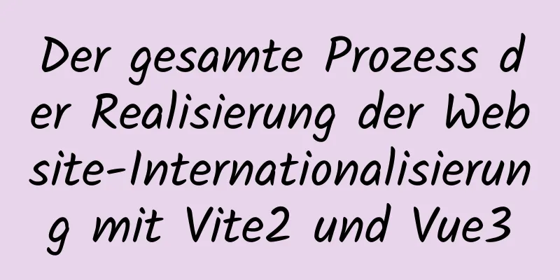 Der gesamte Prozess der Realisierung der Website-Internationalisierung mit Vite2 und Vue3