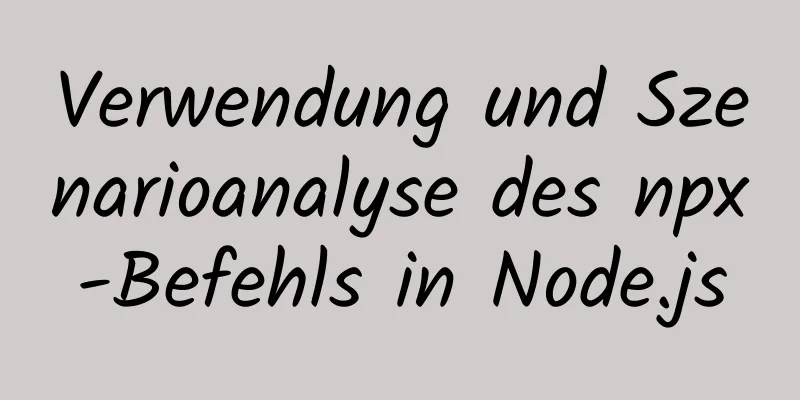 Verwendung und Szenarioanalyse des npx-Befehls in Node.js