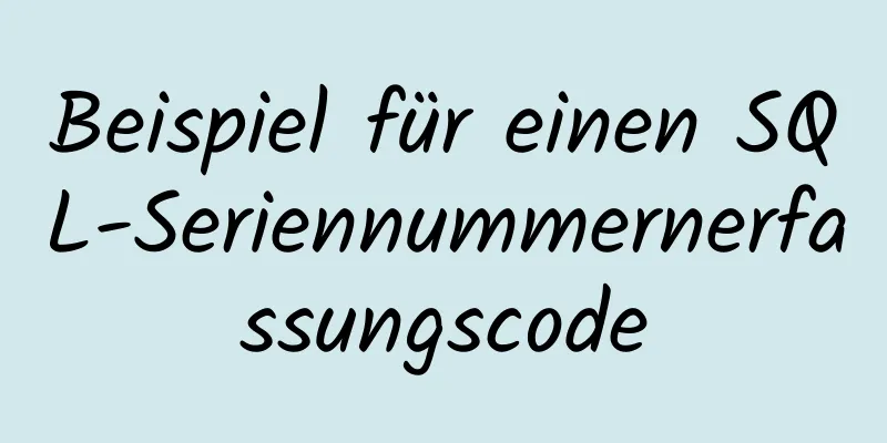 Beispiel für einen SQL-Seriennummernerfassungscode