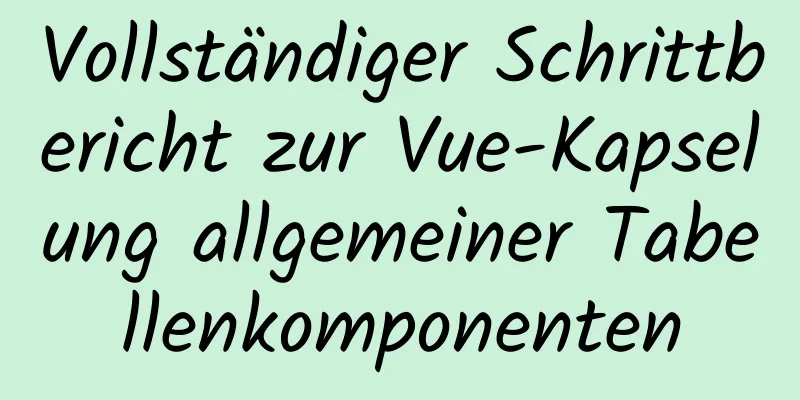 Vollständiger Schrittbericht zur Vue-Kapselung allgemeiner Tabellenkomponenten