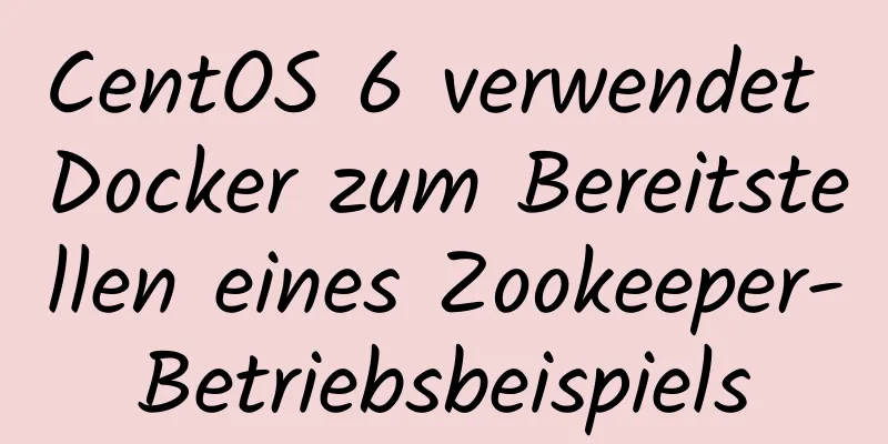 CentOS 6 verwendet Docker zum Bereitstellen eines Zookeeper-Betriebsbeispiels