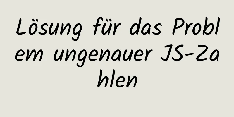 Lösung für das Problem ungenauer JS-Zahlen