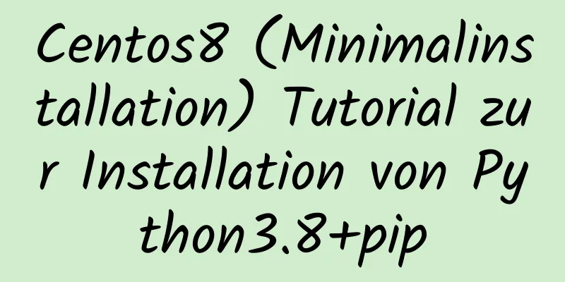 Centos8 (Minimalinstallation) Tutorial zur Installation von Python3.8+pip