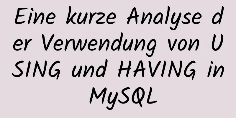 Eine kurze Analyse der Verwendung von USING und HAVING in MySQL