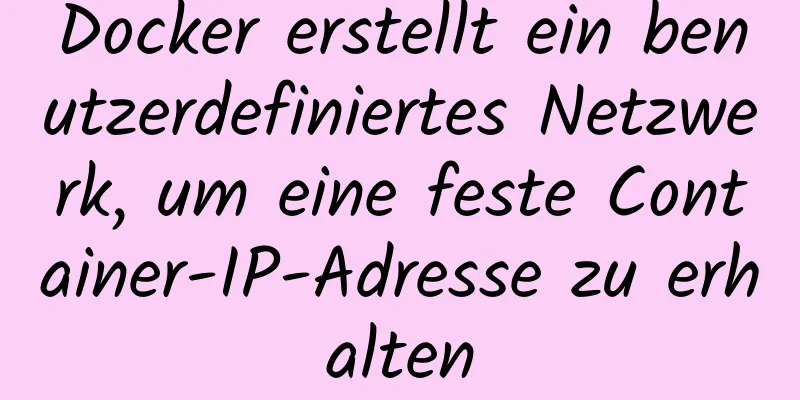 Docker erstellt ein benutzerdefiniertes Netzwerk, um eine feste Container-IP-Adresse zu erhalten