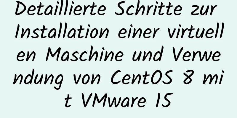 Detaillierte Schritte zur Installation einer virtuellen Maschine und Verwendung von CentOS 8 mit VMware 15