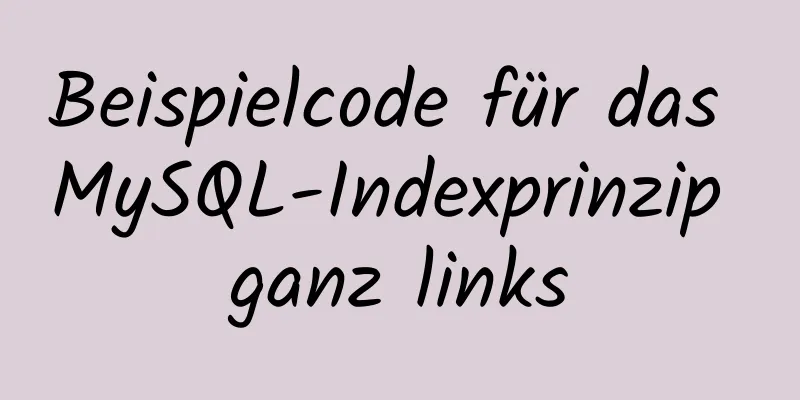 Beispielcode für das MySQL-Indexprinzip ganz links