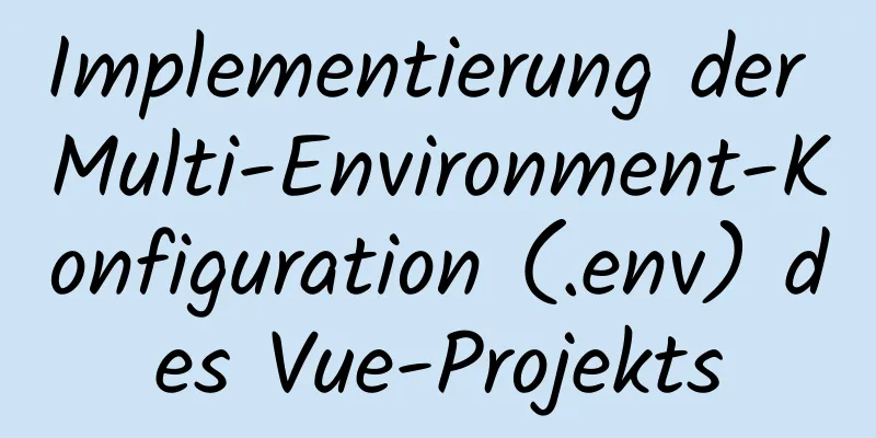 Implementierung der Multi-Environment-Konfiguration (.env) des Vue-Projekts