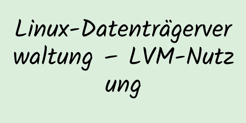 Linux-Datenträgerverwaltung – LVM-Nutzung