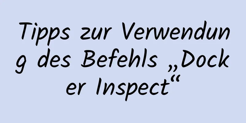 Tipps zur Verwendung des Befehls „Docker Inspect“