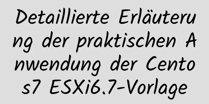 Detaillierte Erläuterung der praktischen Anwendung der Centos7 ESXi6.7-Vorlage