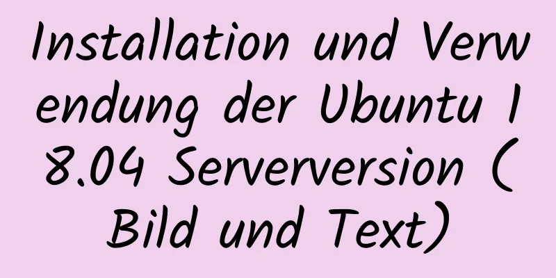 Installation und Verwendung der Ubuntu 18.04 Serverversion (Bild und Text)