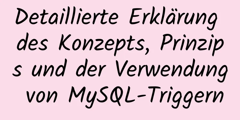 Detaillierte Erklärung des Konzepts, Prinzips und der Verwendung von MySQL-Triggern