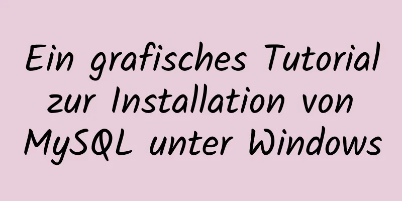 Ein grafisches Tutorial zur Installation von MySQL unter Windows