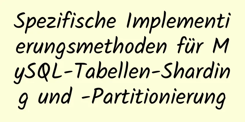 Spezifische Implementierungsmethoden für MySQL-Tabellen-Sharding und -Partitionierung