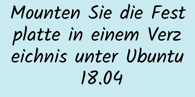 Mounten Sie die Festplatte in einem Verzeichnis unter Ubuntu 18.04