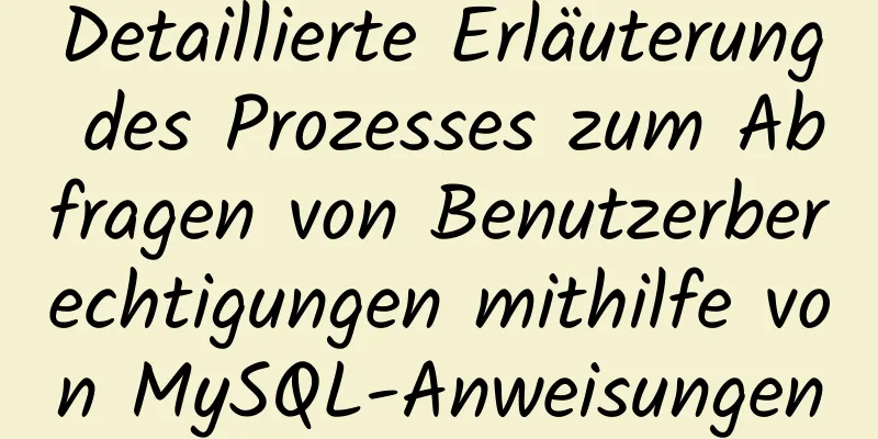 Detaillierte Erläuterung des Prozesses zum Abfragen von Benutzerberechtigungen mithilfe von MySQL-Anweisungen