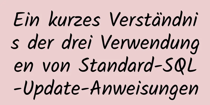 Ein kurzes Verständnis der drei Verwendungen von Standard-SQL-Update-Anweisungen