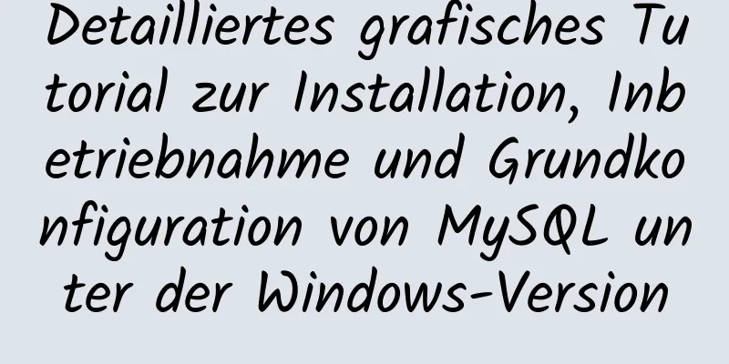 Detailliertes grafisches Tutorial zur Installation, Inbetriebnahme und Grundkonfiguration von MySQL unter der Windows-Version