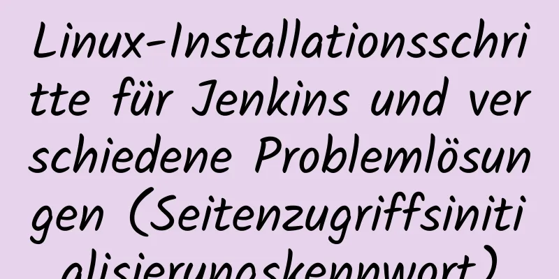 Linux-Installationsschritte für Jenkins und verschiedene Problemlösungen (Seitenzugriffsinitialisierungskennwort)