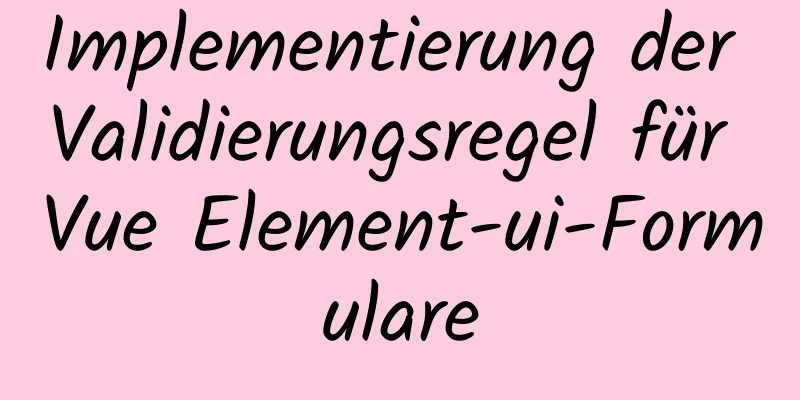 Implementierung der Validierungsregel für Vue Element-ui-Formulare