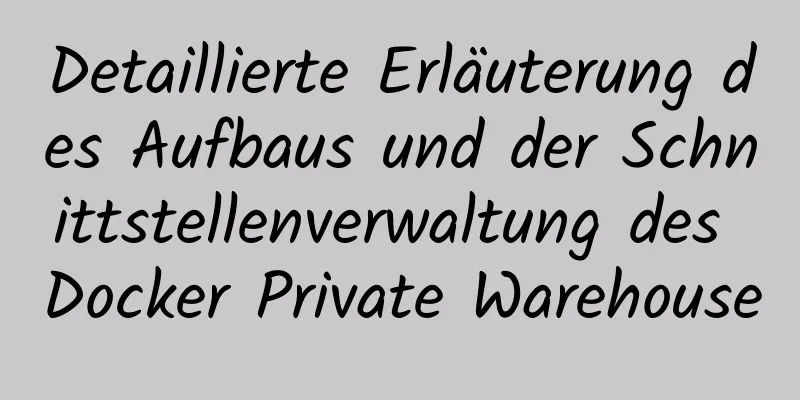 Detaillierte Erläuterung des Aufbaus und der Schnittstellenverwaltung des Docker Private Warehouse