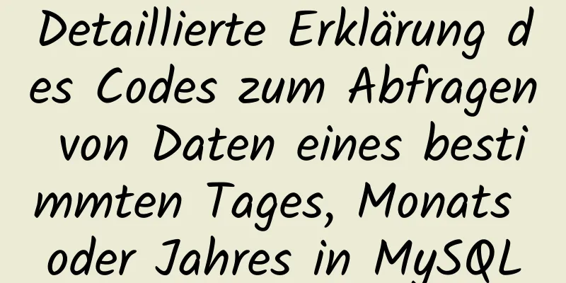 Detaillierte Erklärung des Codes zum Abfragen von Daten eines bestimmten Tages, Monats oder Jahres in MySQL