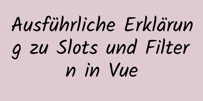 Ausführliche Erklärung zu Slots und Filtern in Vue