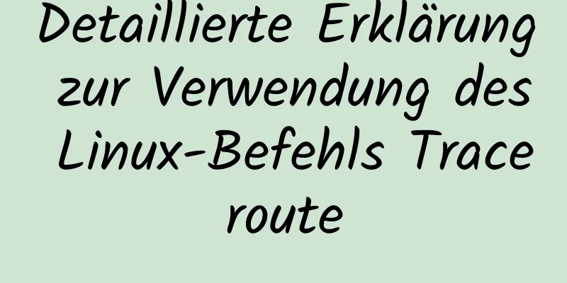 Detaillierte Erklärung zur Verwendung des Linux-Befehls Traceroute