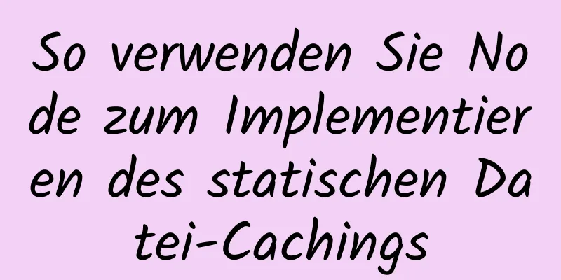 So verwenden Sie Node zum Implementieren des statischen Datei-Cachings