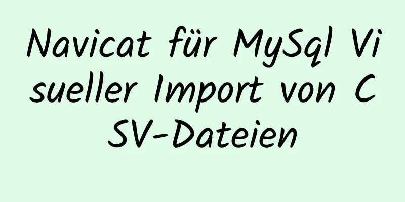 Navicat für MySql Visueller Import von CSV-Dateien