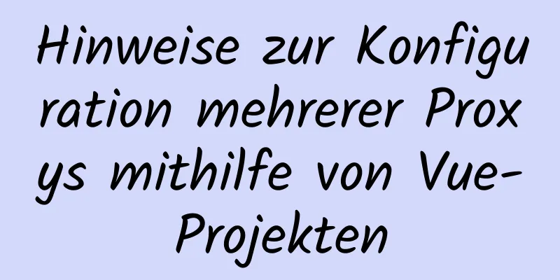 Hinweise zur Konfiguration mehrerer Proxys mithilfe von Vue-Projekten