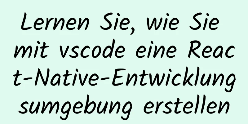 Lernen Sie, wie Sie mit vscode eine React-Native-Entwicklungsumgebung erstellen