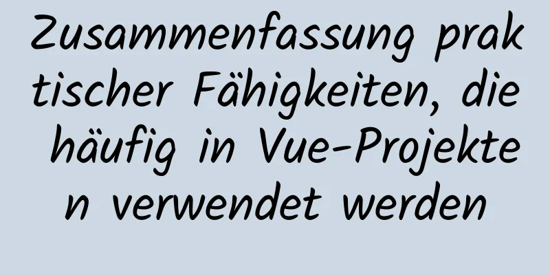 Zusammenfassung praktischer Fähigkeiten, die häufig in Vue-Projekten verwendet werden