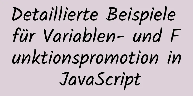 Detaillierte Beispiele für Variablen- und Funktionspromotion in JavaScript