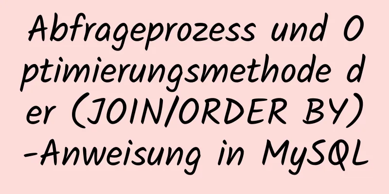 Abfrageprozess und Optimierungsmethode der (JOIN/ORDER BY)-Anweisung in MySQL