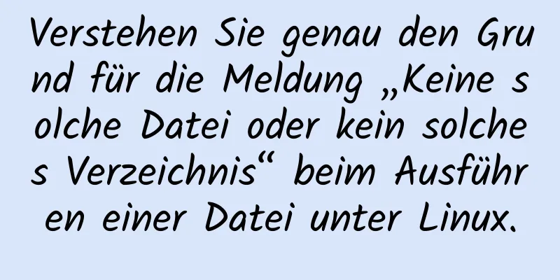 Verstehen Sie genau den Grund für die Meldung „Keine solche Datei oder kein solches Verzeichnis“ beim Ausführen einer Datei unter Linux.