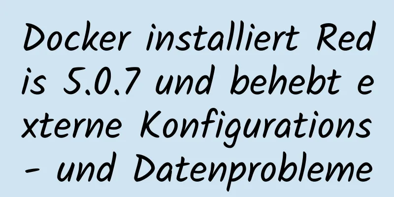 Docker installiert Redis 5.0.7 und behebt externe Konfigurations- und Datenprobleme