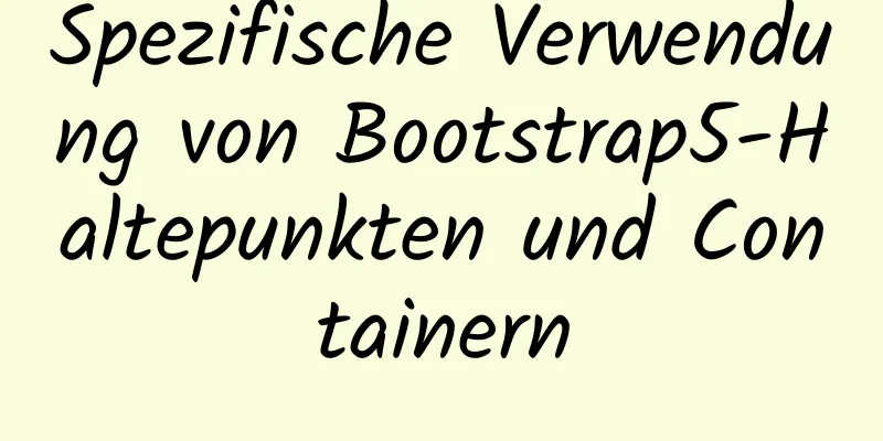 Spezifische Verwendung von Bootstrap5-Haltepunkten und Containern