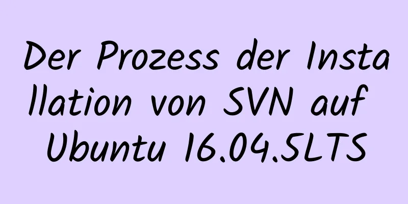 Der Prozess der Installation von SVN auf Ubuntu 16.04.5LTS