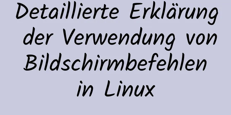 Detaillierte Erklärung der Verwendung von Bildschirmbefehlen in Linux