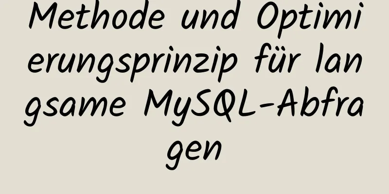 Methode und Optimierungsprinzip für langsame MySQL-Abfragen